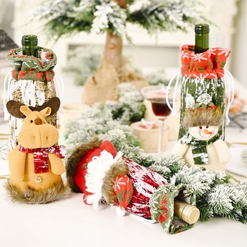 Linksmų Kalėdų Dekoracijos Namų Santa Claus Vyno Butelis Gimdymo Noel Lentelė Sniego Gyvulių Dovana Kalėdų Navidad Laimingų Naujųjų Metų