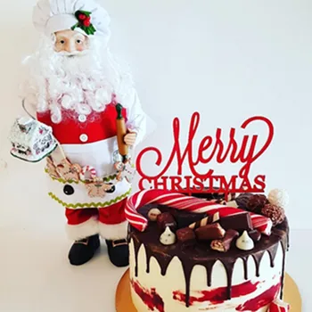 Linksmų Kalėdų Pyragas Topper Kalėdos Šalis Desertas dekoro Santa Claus Sniego Cupcake Topper Kalėdinis pyragas Kepimo Papuošalai