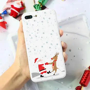 Linksmų Kalėdų Senelio Elnias Spausdinimo Minkštos TPU Dėklai iPhone 12 11 Pro XS Max Mini 7 8 6 6S Plius XR X 5 5S SE 2020 Atveju Rubisafe