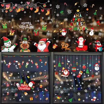 Linksmų Kalėdų Sienų Lipdukai Mados Santa Claus Briedžių Langą, Vaikų kambarys Naujųjų Metų Sienų Lipdukai Namų Lipdukai Apdailos Reikmenys