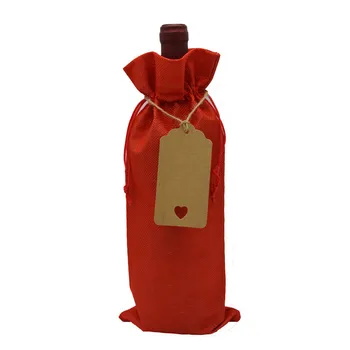 Lino raišteliu kišenėje, linas vyno krepšys + žymeklį nustatyti, vyno butelį, maišelį, vyno aklas degustacijas krepšys