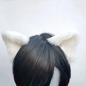 Lolita Anime Cosplay Ilgo Kailio Fox Ausų Plaukų Įrašą Šalies Neko Kačių Ausų Halloween Carnival Kalėdų Plaukų Aksesuarai