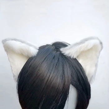 Lolita Anime Cosplay Ilgo Kailio Fox Ausų Plaukų Įrašą Šalies Neko Kačių Ausų Halloween Carnival Kalėdų Plaukų Aksesuarai