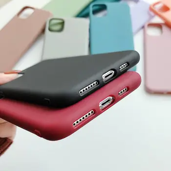 Lovebay Mielas Matinis Kieti Saldainiai Spalvos Telefono dėklas Skirtas iPhone 11 12Pro SE 2020 X XR XS Max 8 7 6 6s Plius Paprastas Silikoninis Minkštas Viršelis