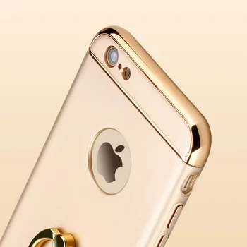 LOVECOM Prabanga Electroplated Piršto Žiedą Atveju iPhone 7 8 6 6S Plus X 5 5S Stovo Laikiklį viso Kūno Kietajame KOMPIUTERIO, Telefono Galinį Dangtelį