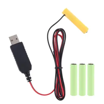 LR03 AAA Baterijos Eliminator USB Maitinimo Kabelis Pakeisti 1 4pcs 1,5 V AAA Baterijos Elektros Žaislas Žibintuvėlis LED Laikrodis