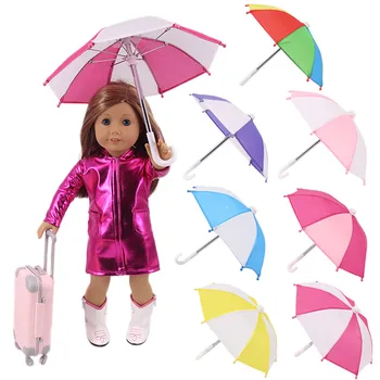 LUCKDOLL Spalvingą skėtį nuo saulės, Skėtis Tinka 18 Colių Amerikos 43cm Baby Doll Drabužių Priedai,Mergaičių Žaislai,Kartos,Gimtadienio Dovana