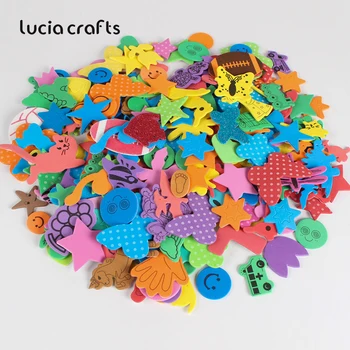 Lusija amatų 100vnt Atsitiktiniai mišrios spalvos putų popieriaus, lipduko vaikų eva lipdukai švietimo 