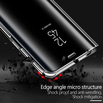 Luxury Smart Veidrodis, Flip Telefono dėklas Skirtas iPhone 6 6S Plius 7 8 X XR XS Atveju iPhone, 11 Pro Max Apsauginį Laikiklį Nuolatinis Dangtis