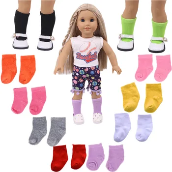 Lėlės Kojinės Spalvinga Kojinės Tinka 18 Colių Amerikos &43cm Baby Atgimsta Lėlės Drabužių Priedai,Mergaičių Žaislai,Kartos,Rusija 