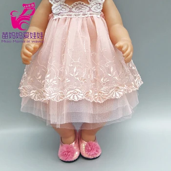 Lėlės Suknelė 17 Colių 43cm Baby Doll Rožinė Suknelė Drabužius 18 Colių Amerikos Mergaičių Lėlės Suknelė Dropshipping