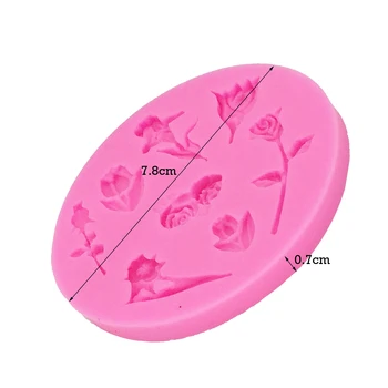M0002 1PCS Gėlių silikono formos minkštas pelėsių tortas dekoravimo priemonės šokolado gumpaste pelėsių