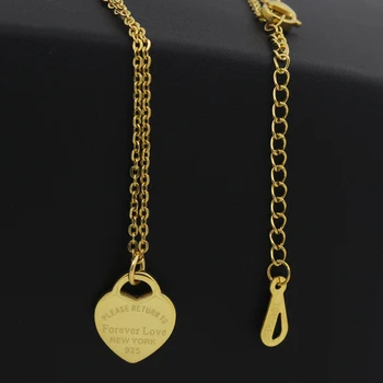 Mada, Prabanga, Garsaus Prekės ženklo Meilės Karoliai Moterys dalyje clavicle Karoliai, Aukso, Persiko Širdies Pakabukas Karoliai Fine Jewelry