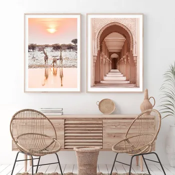 Madinga Nuostabus Maroko Architektūros Dykumos Kelionės Plakatas Nuotraukos Sienos Meno Spaudiniai, Drobė, Tapyba, Miegamojo Namų Dekoracijos