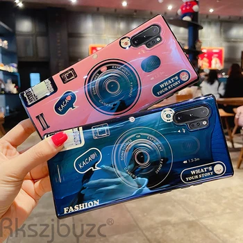Mados 3D vaizdo Kamera Mėlyna Šviesa Atveju, Samsung Galaxy A21 A31 A11 A01 A41 A51 A71 A91 M31 M21 M11 Silikono Soft Telefonas Padengti