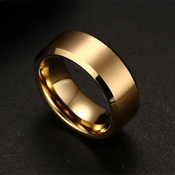 Mados 8mm vyriškos Juodos Titano Žiedas Matinis Apdailos Klasikinis Sužadėtuvių Anel Papuošalai, Vyrų Vestuvių Juostas