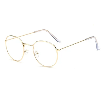 Mados akiniai, rėmeliai Klasikinis Turas Moterų Metalinis rėmas, Optiniai Akiniai, Skaidrūs Kompiuterio ovalo formos akinių rėmeliai Skaityti