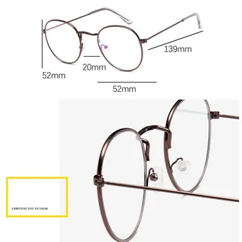 Mados akiniai, rėmeliai Klasikinis Turas Moterų Metalinis rėmas, Optiniai Akiniai, Skaidrūs Kompiuterio ovalo formos akinių rėmeliai Skaityti