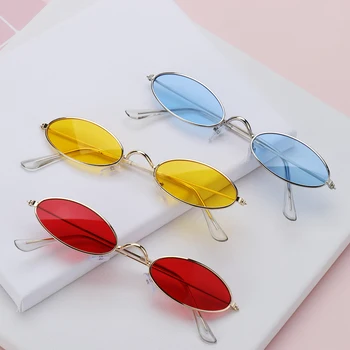 Mados Derliaus Atspalvių Saulės Akiniai, Elegantiška okulary Retro Mažas Ovalo formos Akiniai nuo saulės Vyrams, Moterims, Akiniai gafas oculos