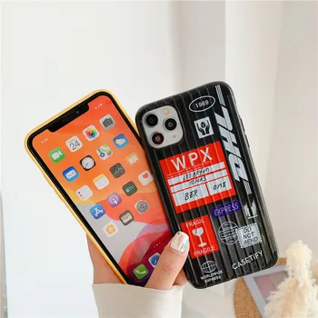 Mados DHL Express Soft Case For iPhone 11 12 Mini Pro X Xs Max XR 8 7 6 6s SE 2020 Plus 3D Lagaminą Tekstūros Spausdinti Telefono Dangtelį