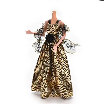 Mados Golden Lady Juostele Fantazijos Lėlės Drabužius, Rankų darbo Partijos Apranga Mados Suknelė Barbie Lėlės aukštos kokybės