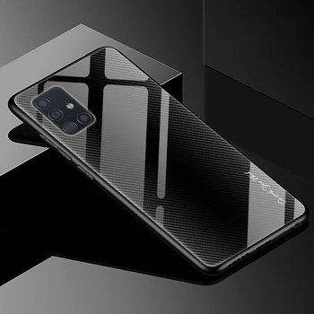 Mados Kietas Grūdintas Stiklas Case For Samsung Galaxy A51 A71 Minkštas Rėmas Hard Back Cover For Samsung S20 Plius S20 Ultra Korpusas