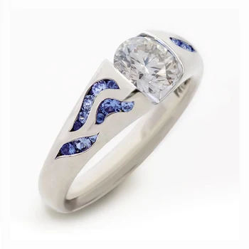 Mados Lady Žiedas Klasikiniai Vestuviniai Žiedai Moterų Įvairiaspalvis Linijos Crystal Žiedą, Moterims, Papuošalai Jubiliejų Dovana
