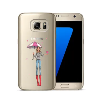 Mados Madingas Paryžiaus Mergina Vasaros Kojų Minkštos TPU Dangtelis Skirtas Samsung Galaxy S6 S7 Krašto S10 S8 S9 Plus E S10E Pastaba 8 9 Silicio Atveju