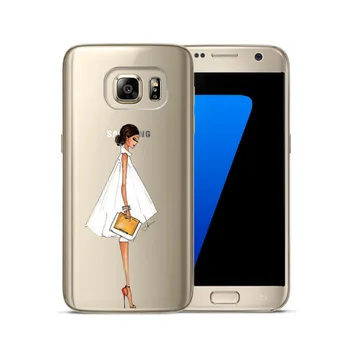 Mados Madingas Paryžiaus Mergina Vasaros Kojų Minkštos TPU Dangtelis Skirtas Samsung Galaxy S6 S7 Krašto S10 S8 S9 Plus E S10E Pastaba 8 9 Silicio Atveju