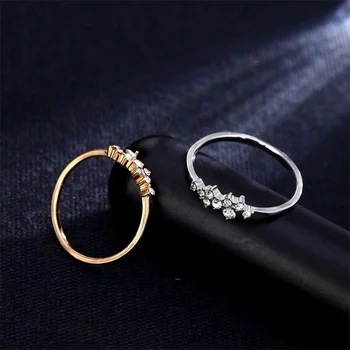 Mados Moterų Piršto Žiedą, Minimalistinis, Paprastas Žiedas Moterims Kristalų Elegantiškas Vestuvių Žiedas, Papuošalų, Kristalų Uodega Žiedai