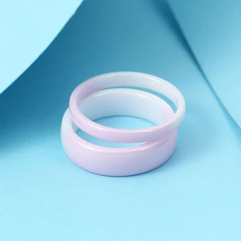 Mados Niekada Išnyks Inter-Spalva Crystal Clear Keraminiai Žiedai 3mm, 6mm Pločio Sklandžiai Sumaišykite Violetinė Balta Moterų Žiedai Moterims Didmeninės