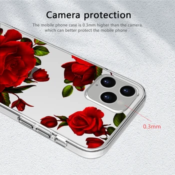 Mados Prabangių Gėlių Funda Atveju Iphone 12 Case for IPhone 12 11 Pro XR 7 X XS Mini Max 8 6 6S Plius 5 SE 2020 Silikono Rubisafe