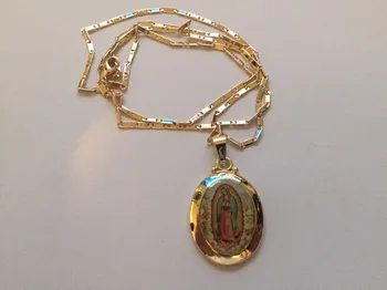 Mados Tendencija Religinių Stiliaus Madona Aukso Lady Guadalupe Lašo formos Pakabukas Karoliai Moterų Papuošalai