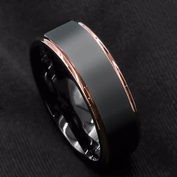 Mados Vyrų Black Ring Klasikinė Šepečiu Dizaino, Nerūdijančio Plieno Žiedas Vyrams, Aksesuarai, Papuošalai Vestuvės Dovanų Šalis
