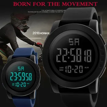 Mados Vyrų LED Skaitmeninio Laikrodžio Vandeniui Data Karinės Sporto Gumos Kvarcas Laikrodžio Signalą sporto skaitmeniniai laikrodžiai reloj hombre 2020 m.