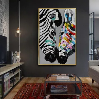 Mados Šiuolaikinio Abstraktaus Gyvūnų Spausdinti Zebra Plakatas Naftos Tapyba Ant Drobės, Nuotraukos Sienos Meno Kambarį Namų Dekoro