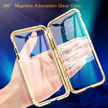 Magnetinio Adsorbcijos Metalo Case For Samsung Galaxy A10 A20 A4 A50 A60 A70 A51 A71 S10S-A70S Grūdinto Stiklo Dangtis