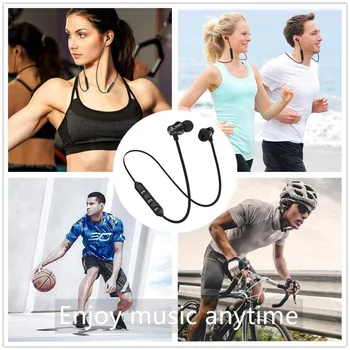 Magnetinio Belaidės ausinės XT11 muzikos laisvų rankų įranga Telefonai Neckband sporto Ausinių Ausinės su Micphone 
