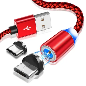 Magnetinio Greito Įkrovimo Micro USB C Tipo kabelio 