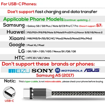 Magnetinio Kabelis Pintas C Tipo USB Magnetas Kabelis Samsung S10 S8 S9 Plus Įkroviklis Duomenų Kabelis iPhone XR XS Max 7 Micro Laidai