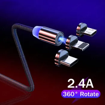 Magnetinio Micro USB C Tipo Kabeliai Greito Įkrovimo Už Xiaomi redmi pastaba 8/9 pro iPhone11 Telefono Magnetas 