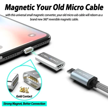 Magnetinio Micro USB Type C Jungtis Usb-C Magnetas Usb Adapteris Greitas Įkroviklis Laidas Xiaomi MI 9 Redmi 7 Pastaba Pro Sony Duomenų Cabel