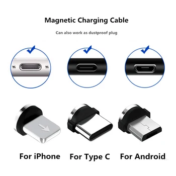Magnetinis Įkroviklis, Micro USB Kabelis, Kištukas Apvalus Magnetinis Kabelio Greito Įkrovimo Laidas Magnetas USB Tipo C Kabelio