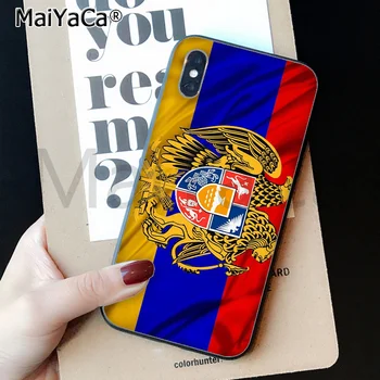 MaiYaCa Armėnijos rusijos Vėliava, herbas juoda minkštos tpu Silicio telefono dėklas skirtas iPhone 8 7 6 6S Plus X XS MAX XR 55S SE dangtis