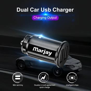 Marjay Automobilinis Kroviklis 5V Universalus 3.4 Mini USB Dual Greitai Įkrauti Mobiliojo Telefono USB Automobilinis-Kroviklis, Skirtas 