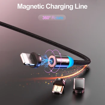 Marjay Magnetinio Kabelis Greito Įkrovimo Micro USB C Tipo Kabelio 