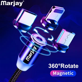 Marjay Magnetinio Kabelis Greito Įkrovimo Micro USB C Tipo Kabelio 
