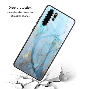 Marmuro Stiklo Telefoną Atveju Huawei P Smart Z Y6 Y7 Y9 Premjero 2018 2019 Garbę 10 Lite 20 Pro 20S 8A 8X 9X Premjero Padengti Atveju Coque