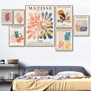 Matisse Spalvinga Lapų Abstraktus Mergina Kreivė Sienos Meno Tapybos Drobės Šiaurės Plakatai Ir Spausdina Sienos Nuotraukas Gyvenimo Kambario Dekoro