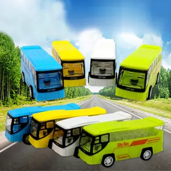 Mažas Modeliavimas Traukti Atgal, Miesto Autobusas Modelis Mini Nešiojamieji Animacinių Filmų Plastikinių Dėlionės Žaislas Automobilis Vaikams Žaisti Žaislas Atsitiktinių Spalvų